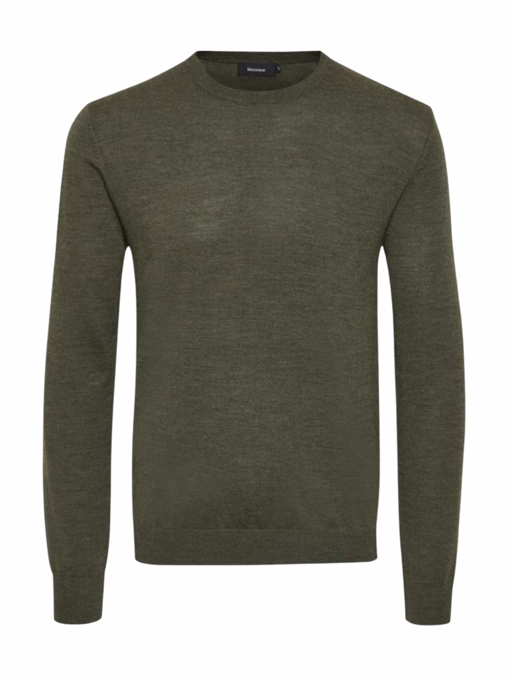 Matinique Margrate Merino Wool Pullover Mossgreen Crew Neck Long Sleeve Sweater